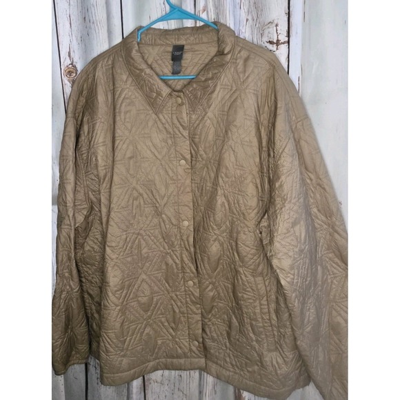 Savage x Fenty Men's Woven Geometric Quilted Jacket Stone Beige Brown Size XXL - Picture 3 of 7